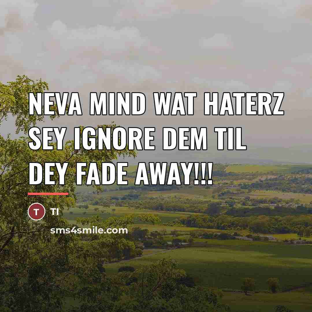 “Neva mind wat haterz sey ignore dem til dey fade…” quote by Ti