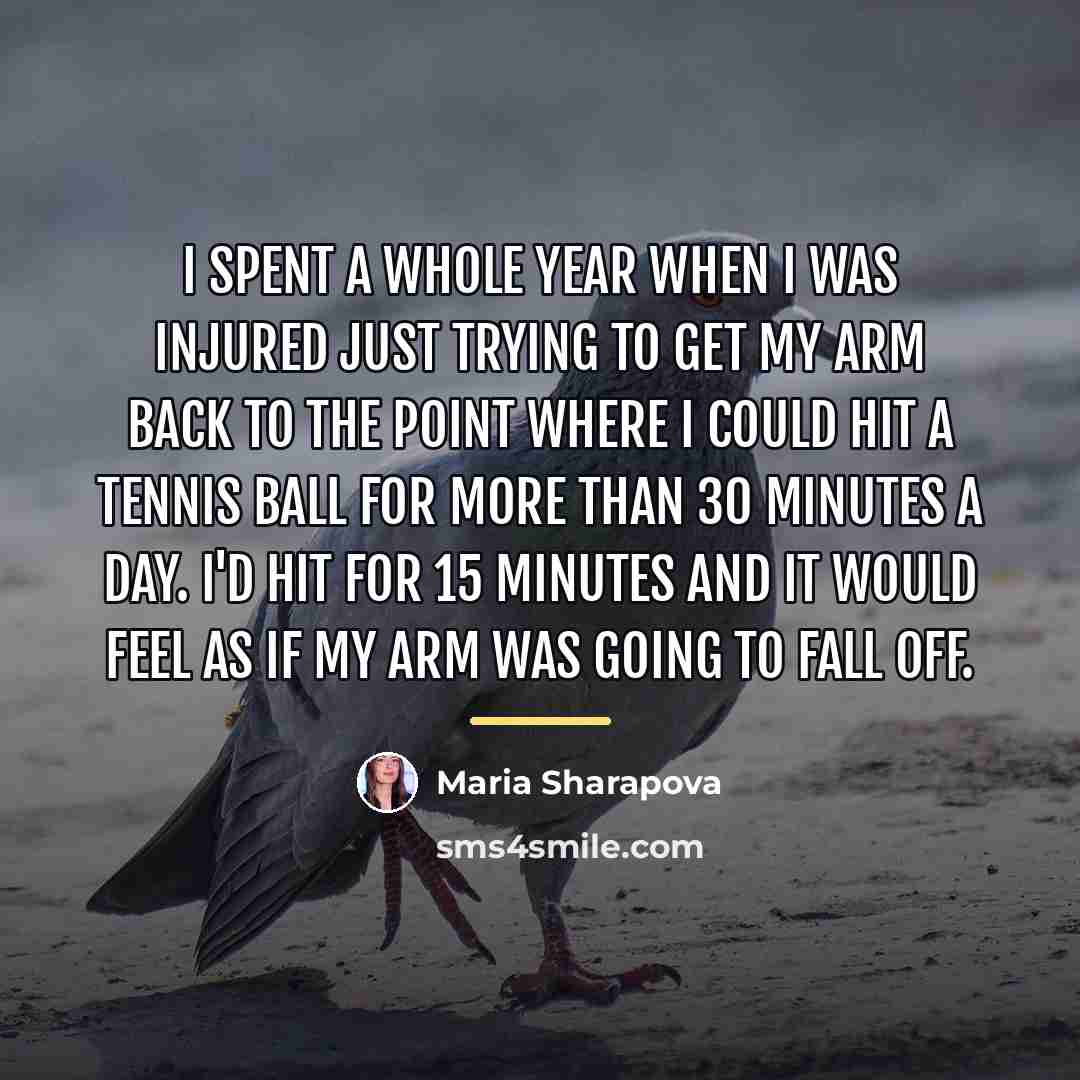 “I spent a whole year when I was injured just…” quote by Maria Sharapova