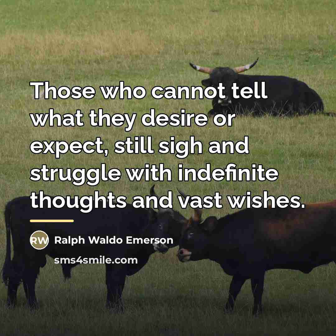 “Those who cannot tell what they desire or expect, still…” quote by Ralph Waldo Emerson