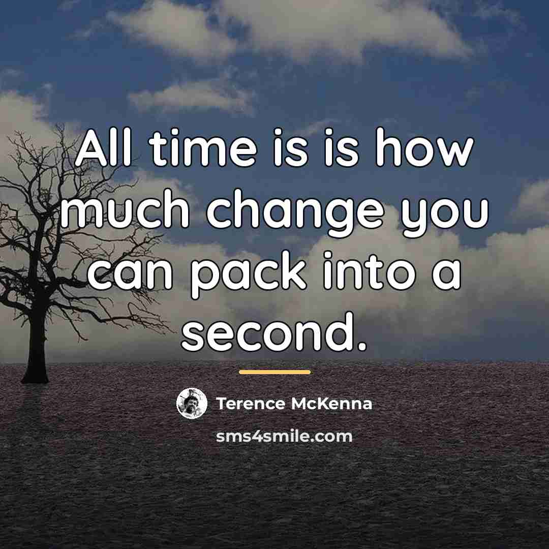 “All time is is how much change you can pack…” quote by Terence McKenna