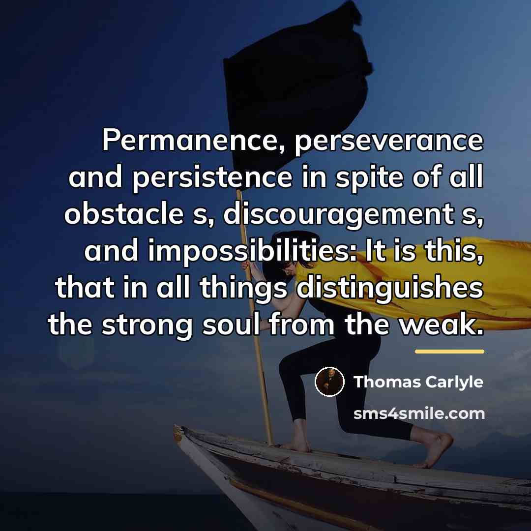 “Permanence, perseverance and persistence in spite of all obstacle s,…” quote by Thomas Carlyle