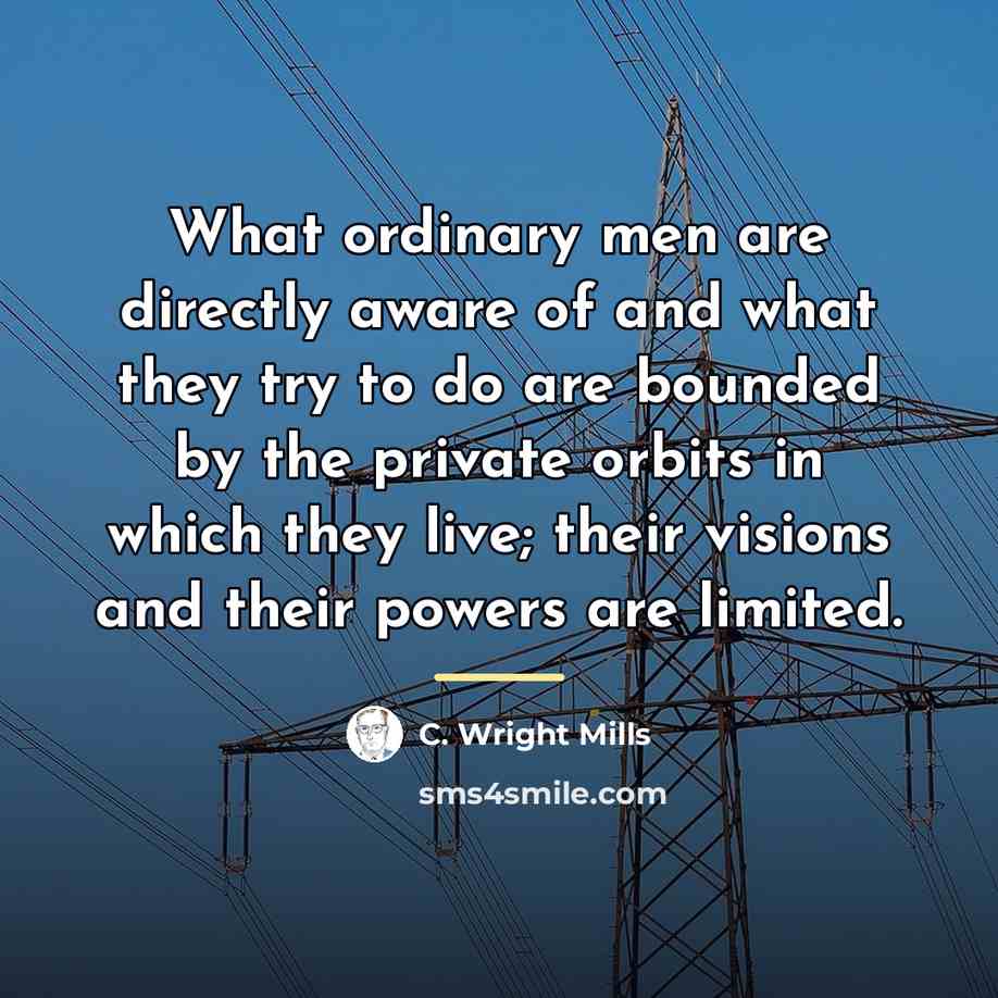 “What ordinary men are directly aware of and what they…” quote by C. Wright Mills