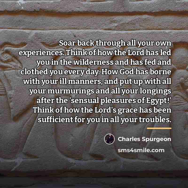 “Soar back through all your own experiences. Think of how…” quote by Charles Spurgeon