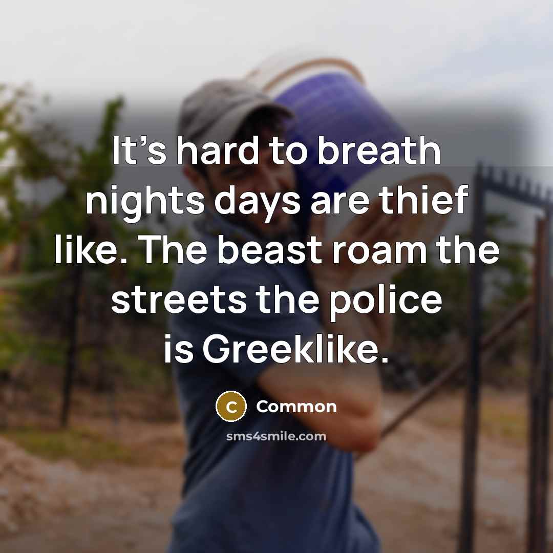 “It's hard to breath nights days are thief like. The…” quote by Common