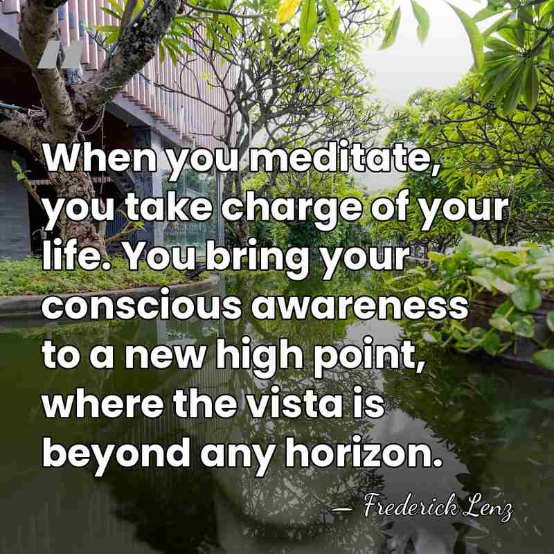 When you meditate, you take charge of your life. You bring your&hellip; - Frederick Lenz