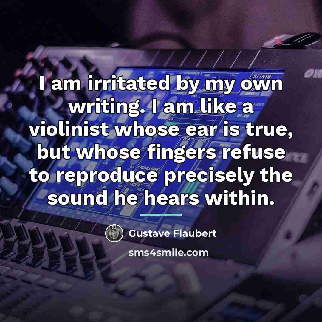“I am irritated by my own writing. I am like…” quote by Gustave Flaubert