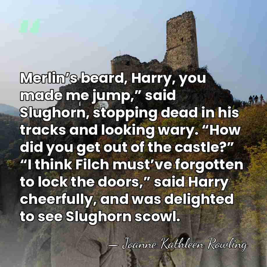 Merlin’s beard, Harry, you made me jump,” said Slughorn, stopping dead in&hellip; - Joanne Kathleen Rowling
