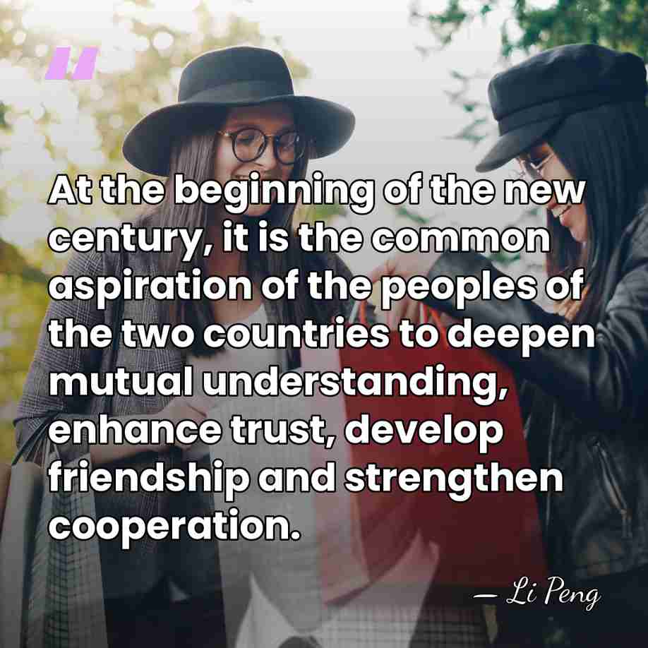 At the beginning of the new century, it is the common aspiration&hellip; - Li Peng