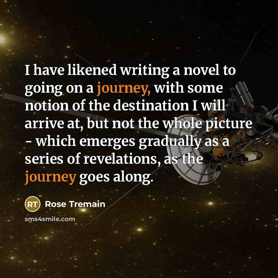 “I have likened writing a novel to going on a…” quote by Rose Tremain