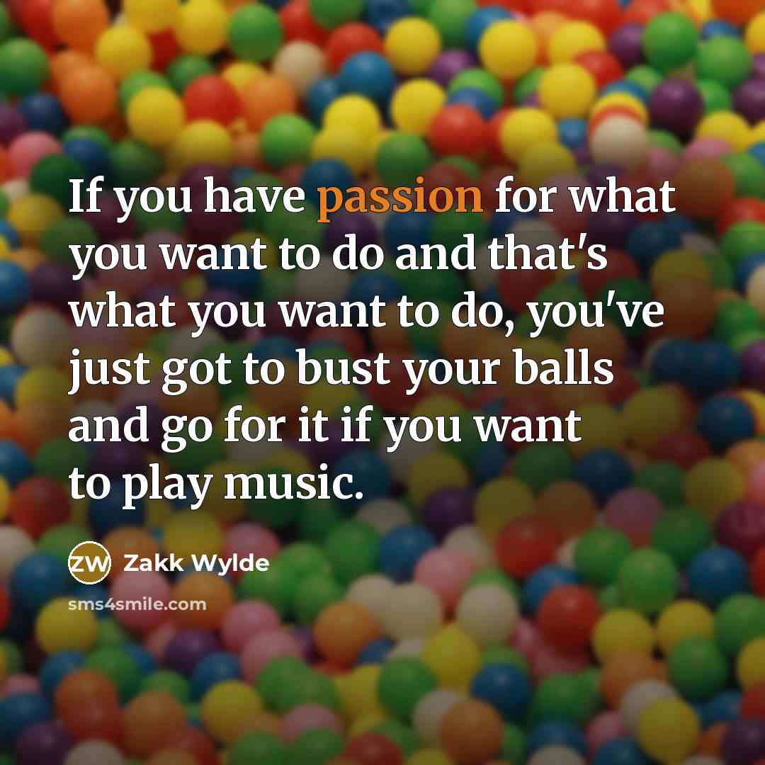 “If you have passion for what you want to do…” quote by Zakk Wylde