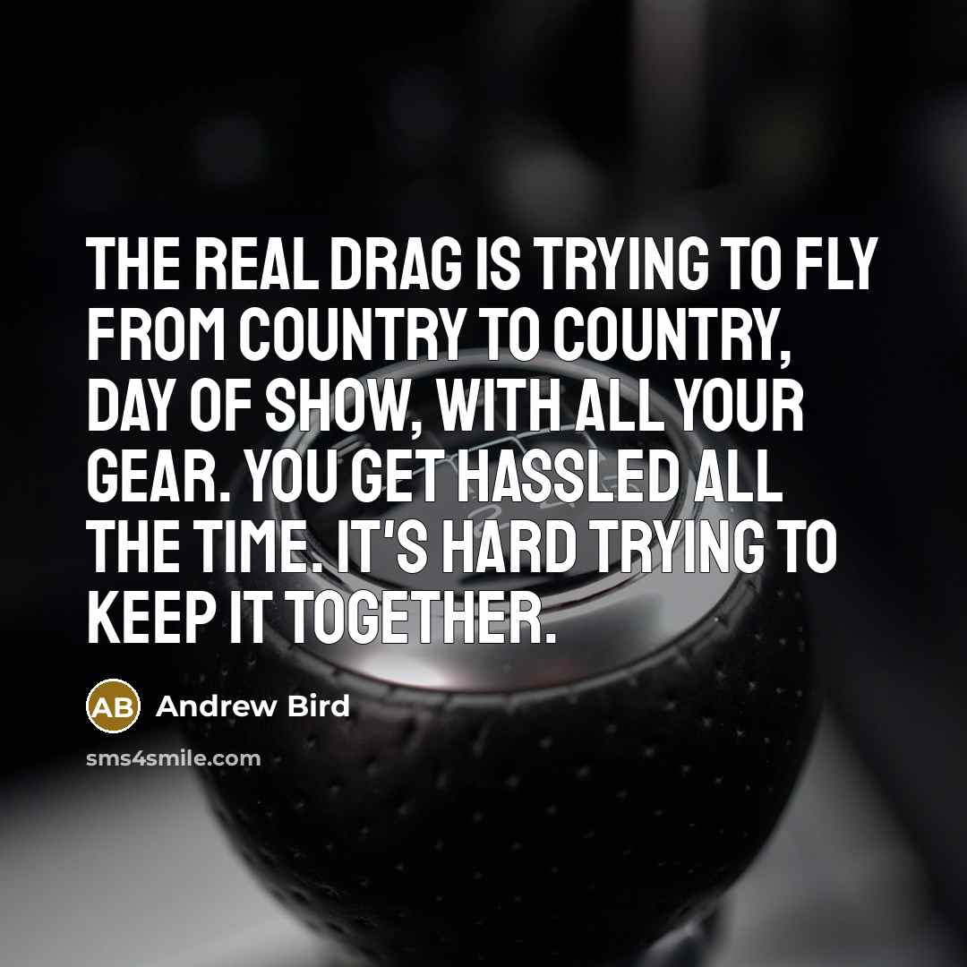 “The real drag is trying to fly from country to…” quote by Andrew Bird