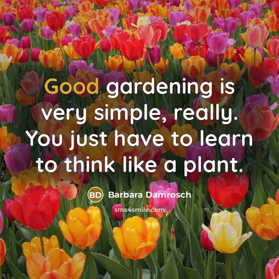 “Good gardening is very simple, really. You just have to…” quote by Barbara Damrosch