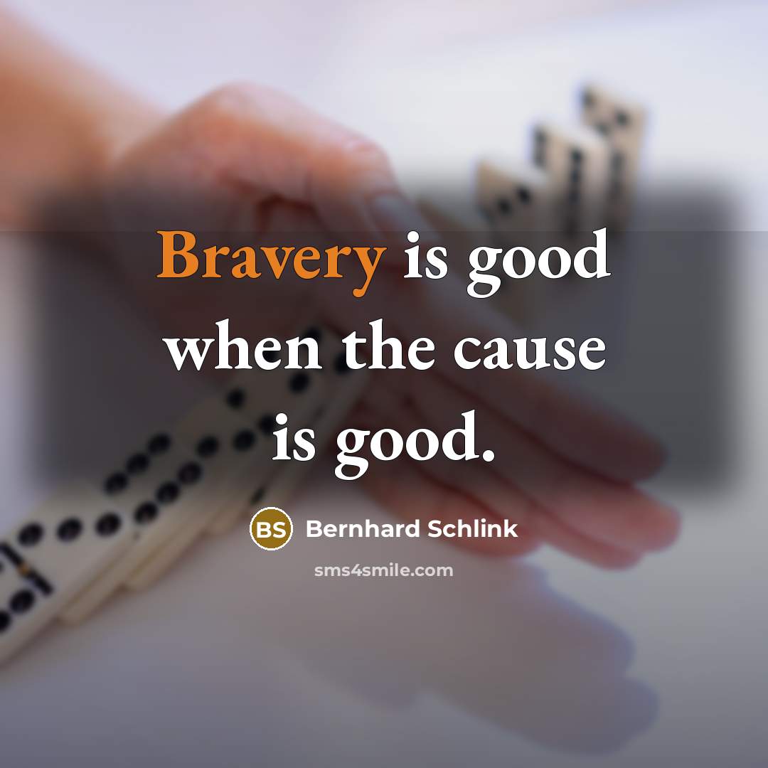 “Bravery is good when the cause is good.…” quote by Bernhard Schlink