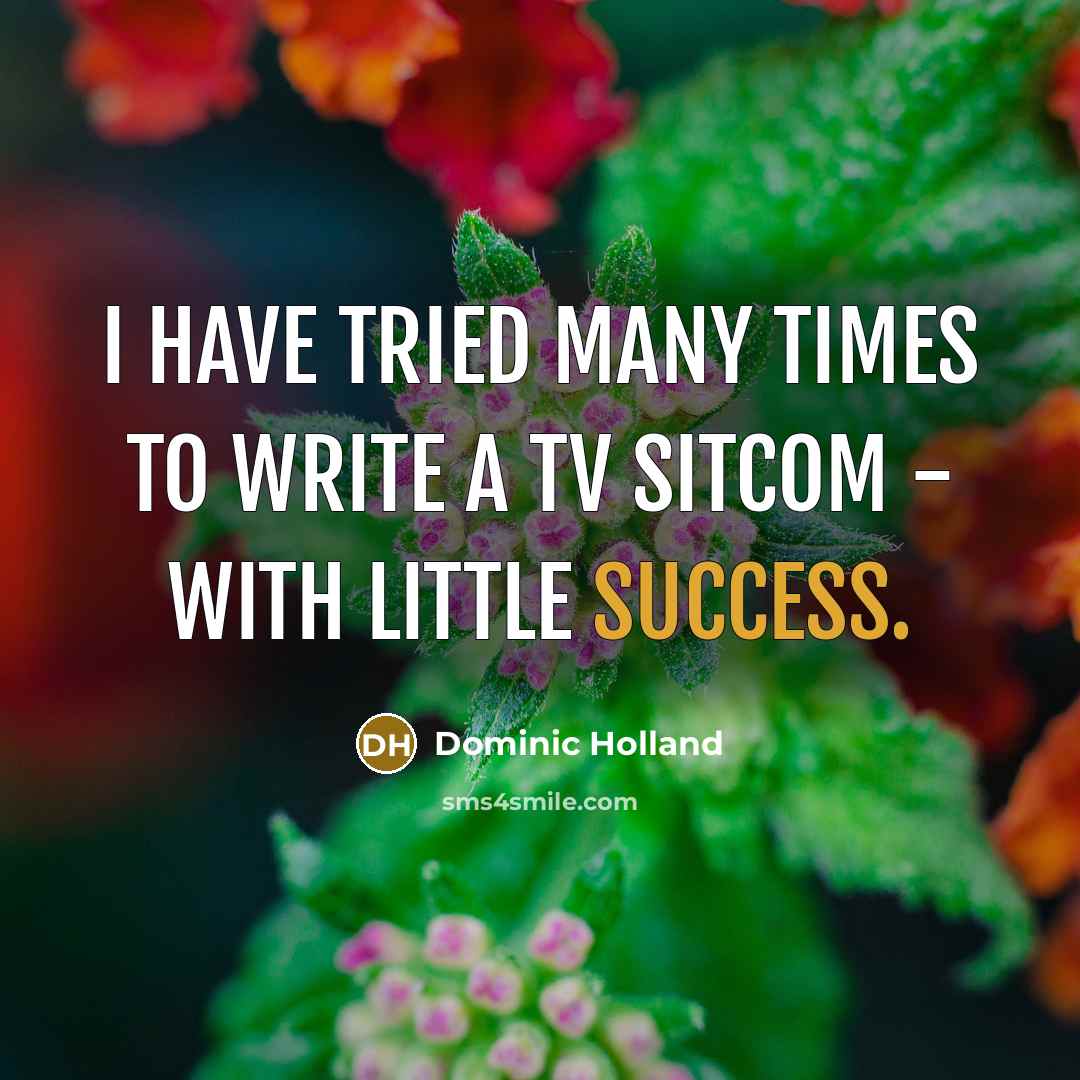 “I have tried many times to write a TV sitcom…” quote by Dominic Holland
