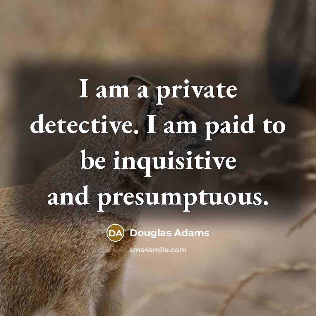 “I am a private detective. I am paid to be…” quote by Douglas Adams