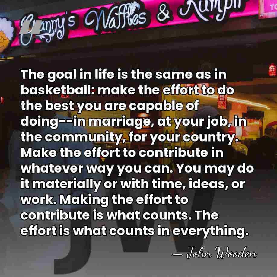 The goal in life is the same as in basketball: make the&hellip; - John Wooden
