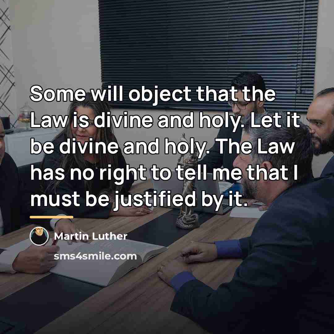 “Some will object that the Law is divine and holy.…” quote by Martin Luther