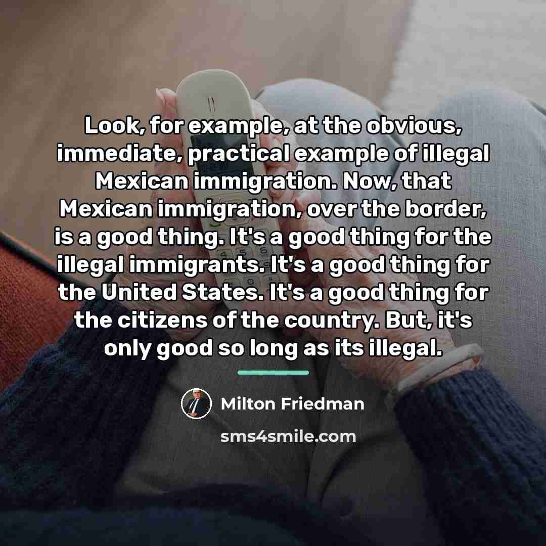 “Look, for example, at the obvious, immediate, practical example of…” quote by Milton Friedman