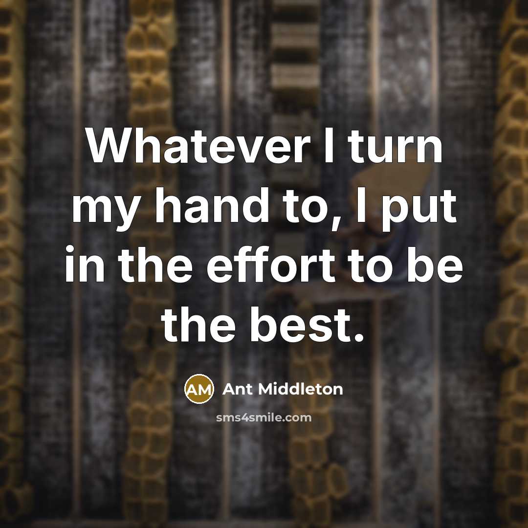 “Whatever I turn my hand to, I put in the…” quote by Ant Middleton