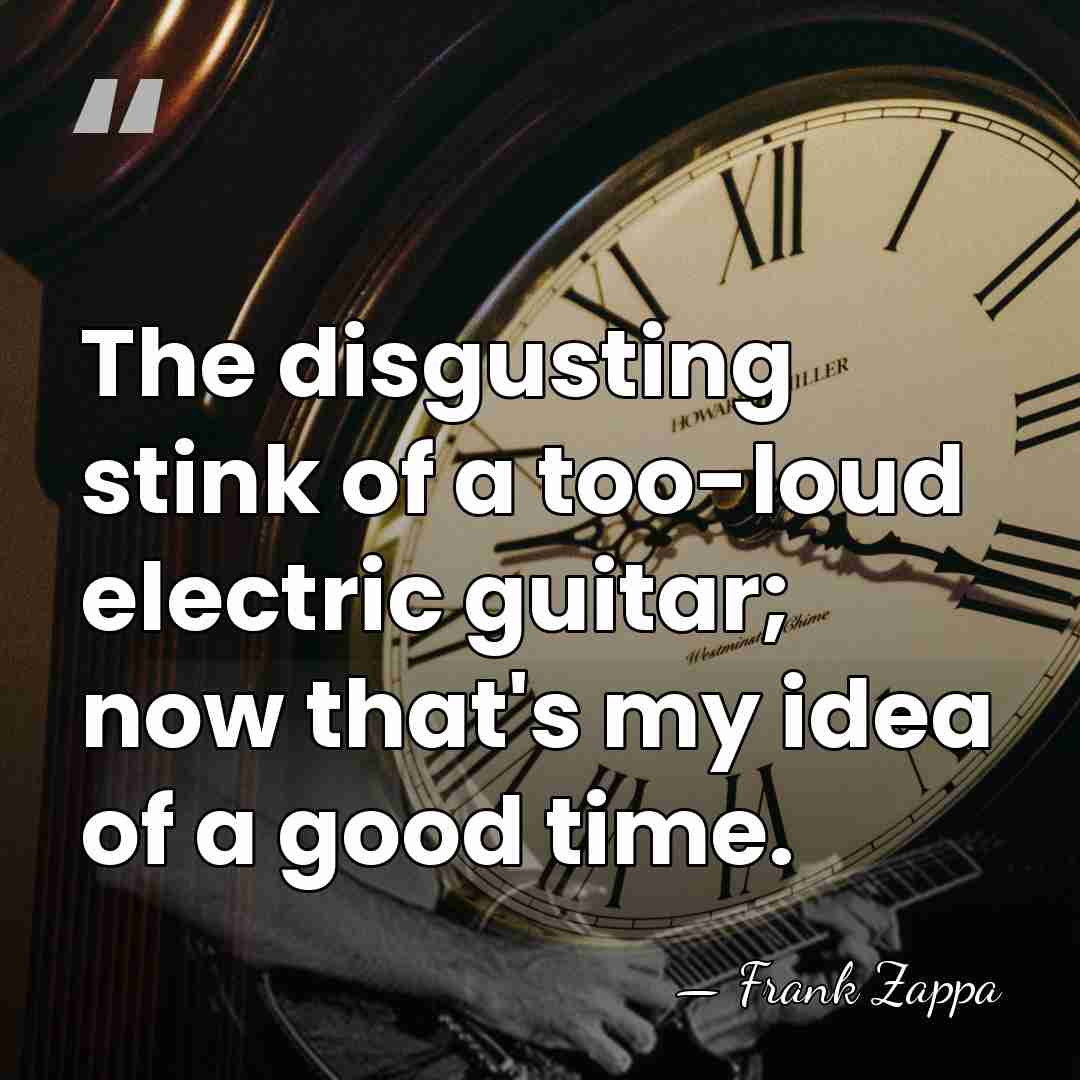 The disgusting stink of a too-loud electric guitar; now that's my idea&hellip; - Frank Zappa