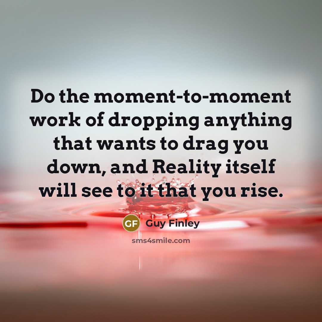 “Do the moment-to-moment work of dropping anything that wants to…” quote by Guy Finley