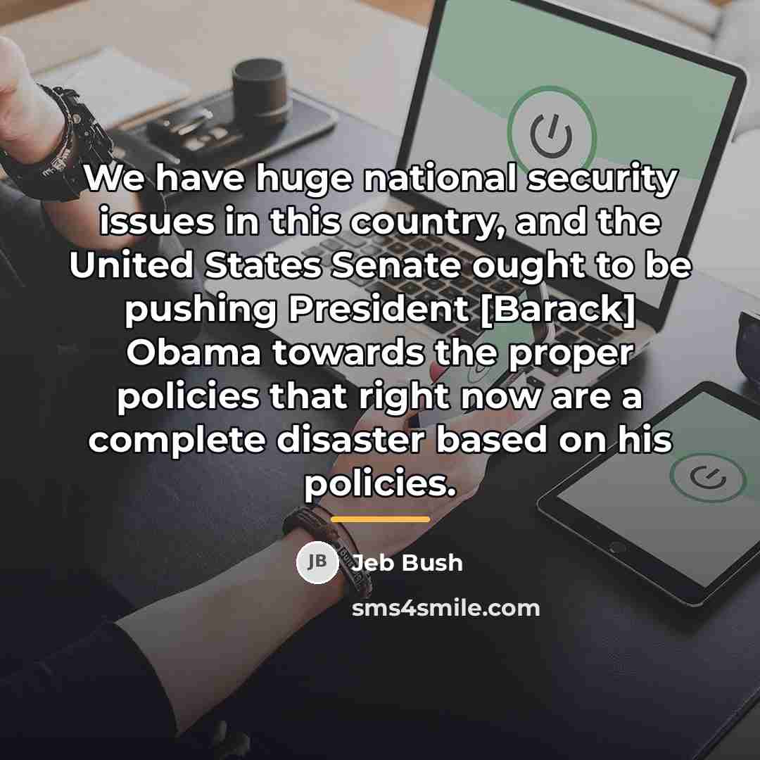 “We have huge national security issues in this country, and…” quote by Jeb Bush