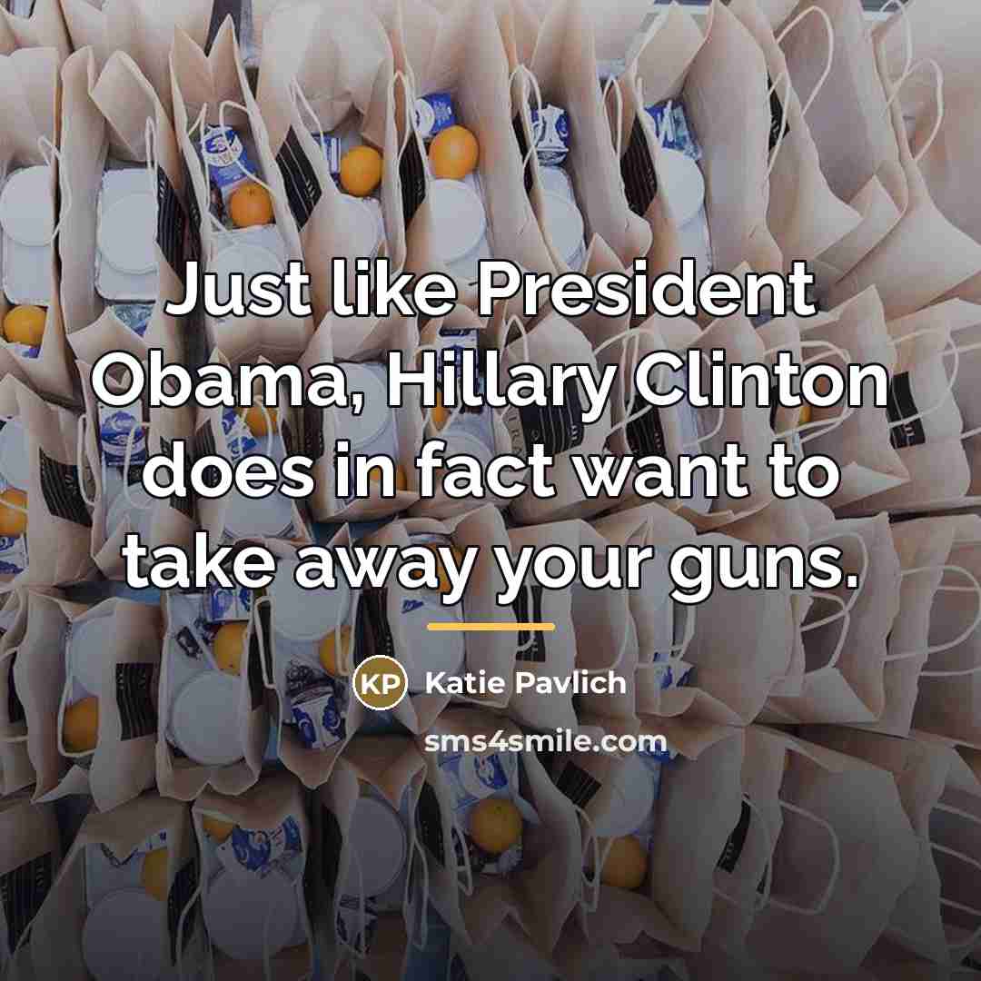 “Just like President Obama, Hillary Clinton does in fact want…” quote by Katie Pavlich