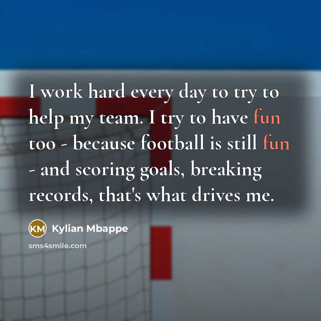 “I work hard every day to try to help my…” quote by Kylian Mbappe