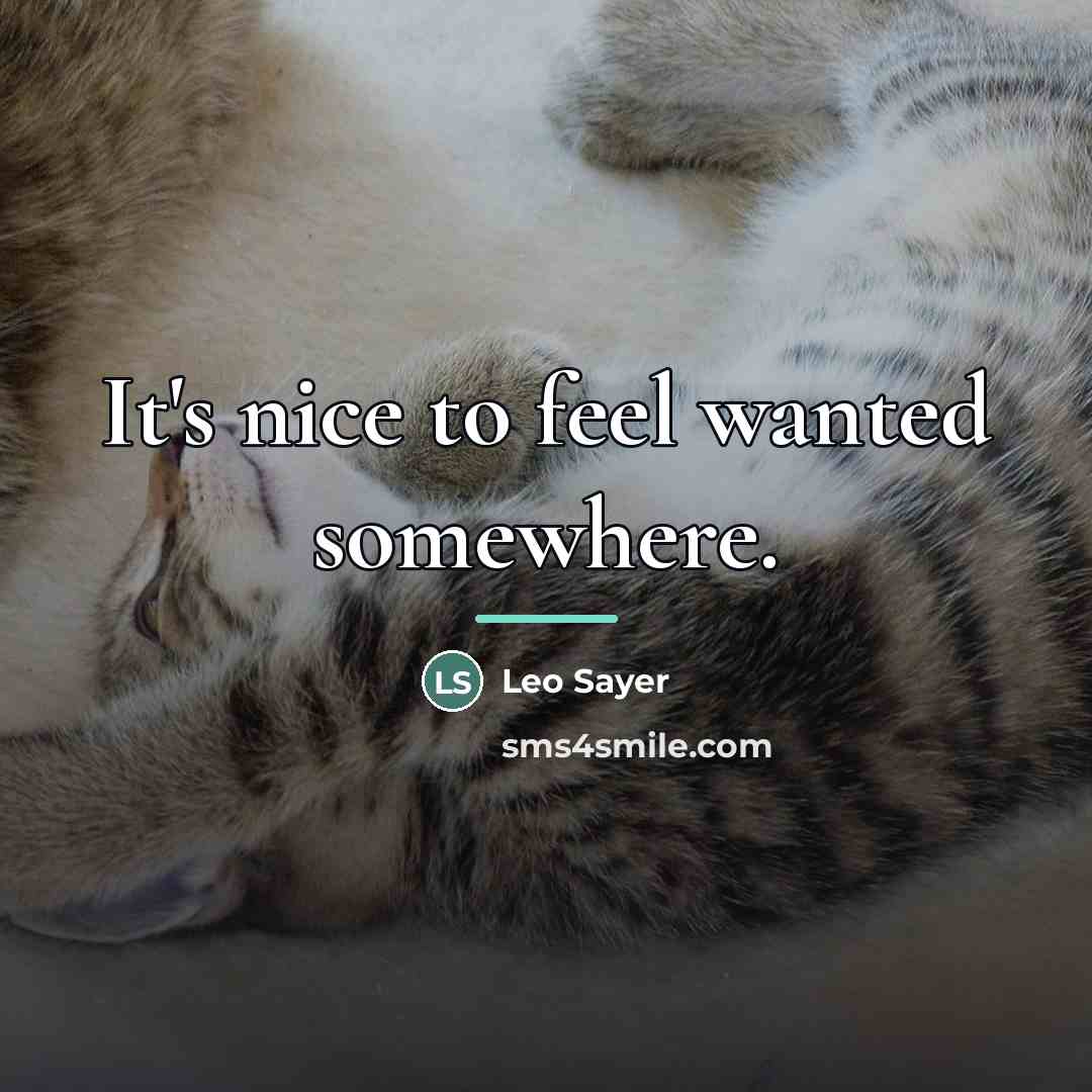 “It's nice to feel wanted somewhere.…” quote by Leo Sayer