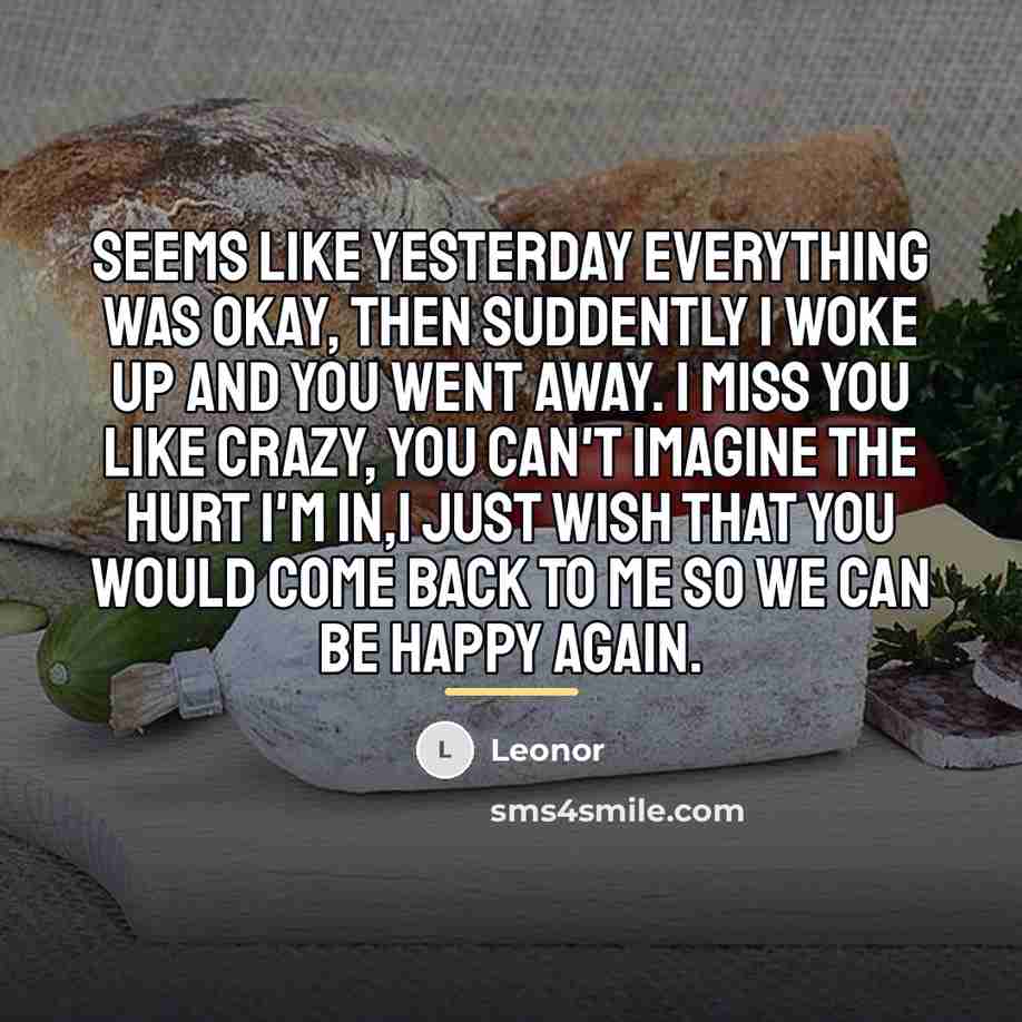 “Seems like yesterday everything was okay, then suddently I woke…” quote by Leonor