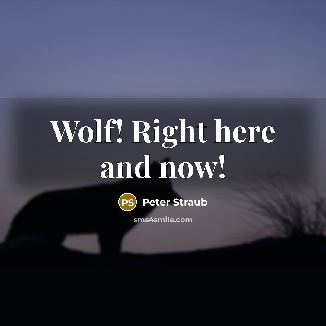 “Wolf! Right here and now!…” quote by Peter Straub