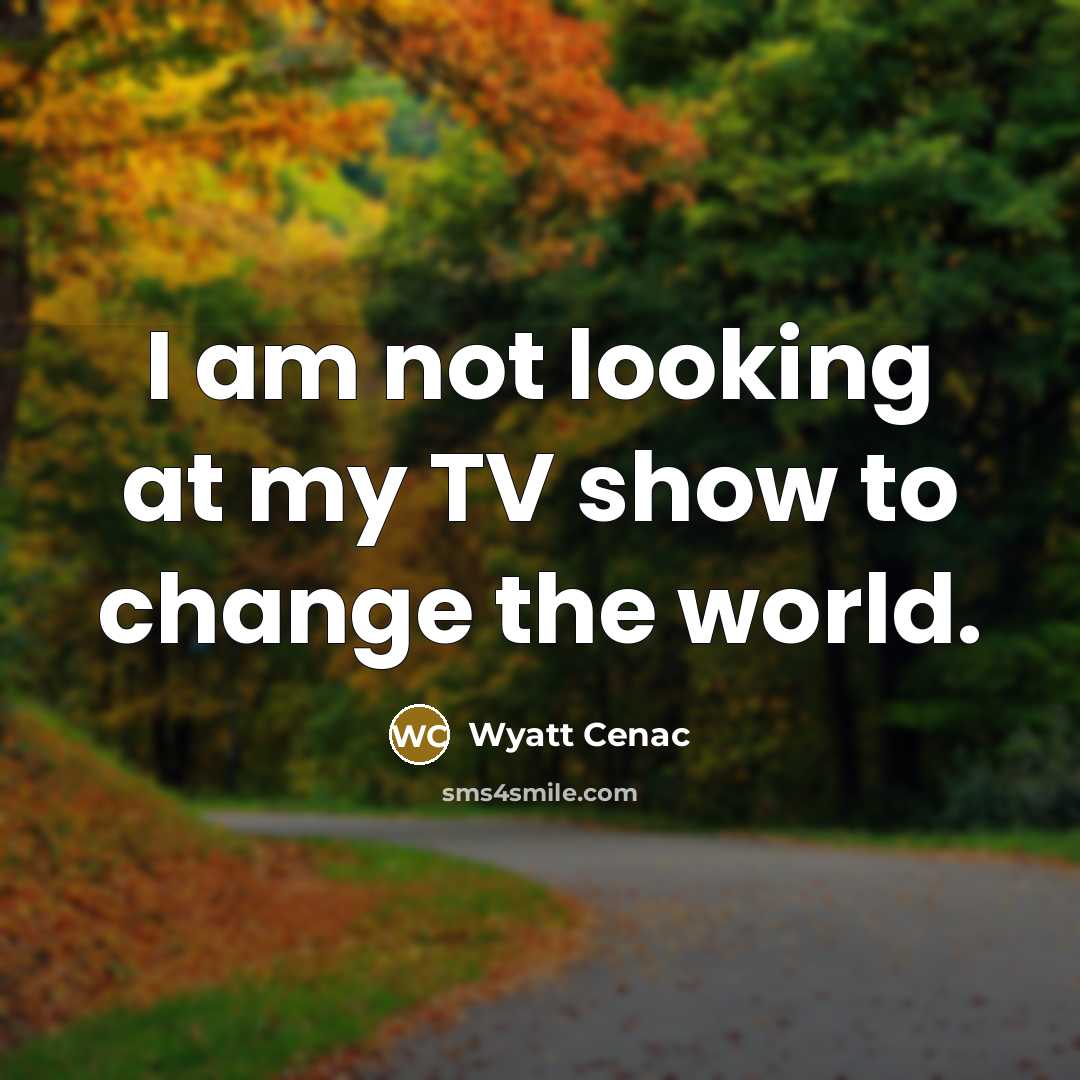 “I am not looking at my TV show to change…” quote by Wyatt Cenac