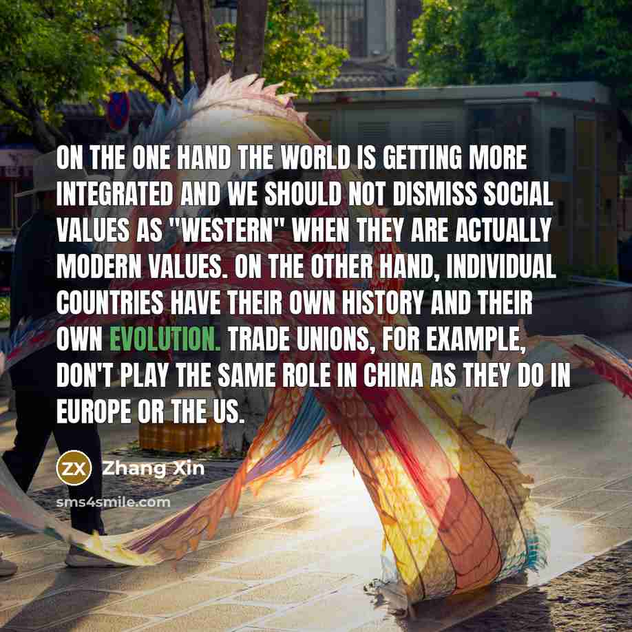“On the one hand the world is getting more integrated…” quote by Zhang Xin