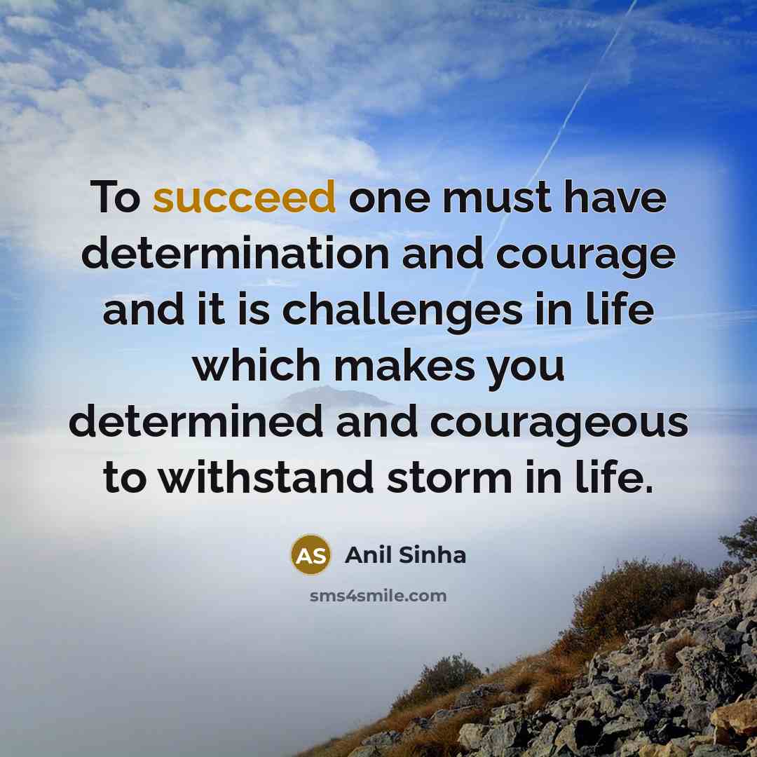 “To succeed one must have determination and courage and it…” quote by Anil Sinha