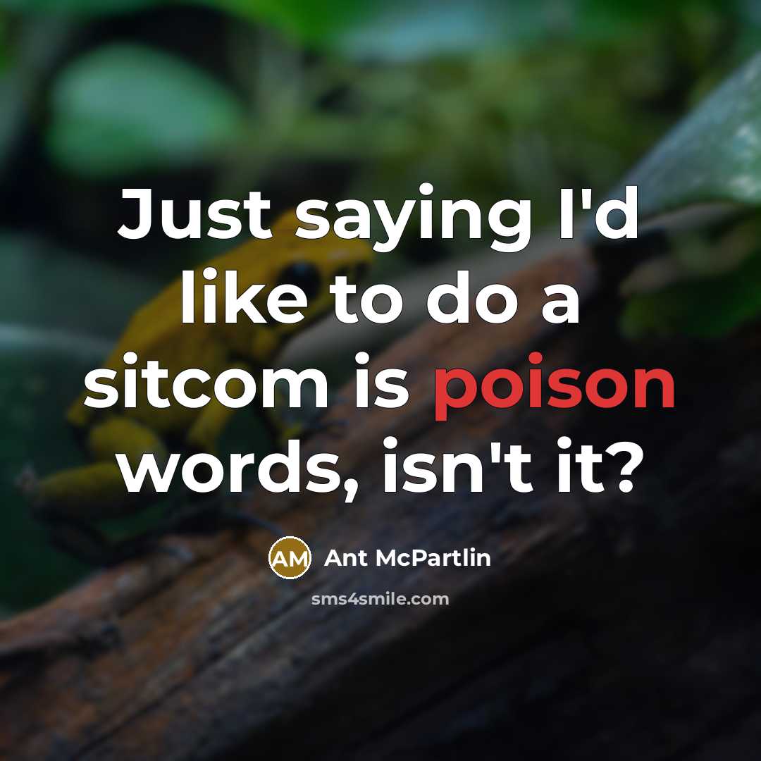 “Just saying I'd like to do a sitcom is poison words, isn't it?” quote by Ant McPartlin