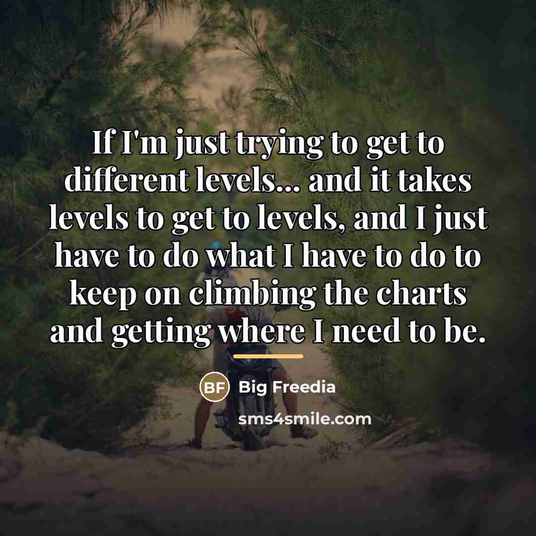 “If I'm just trying to get to different levels... and…” quote by Big Freedia