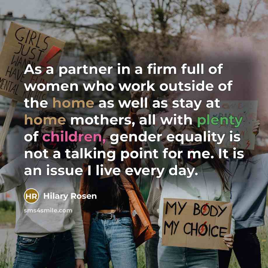 “As a partner in a firm full of women who…” quote by Hilary Rosen