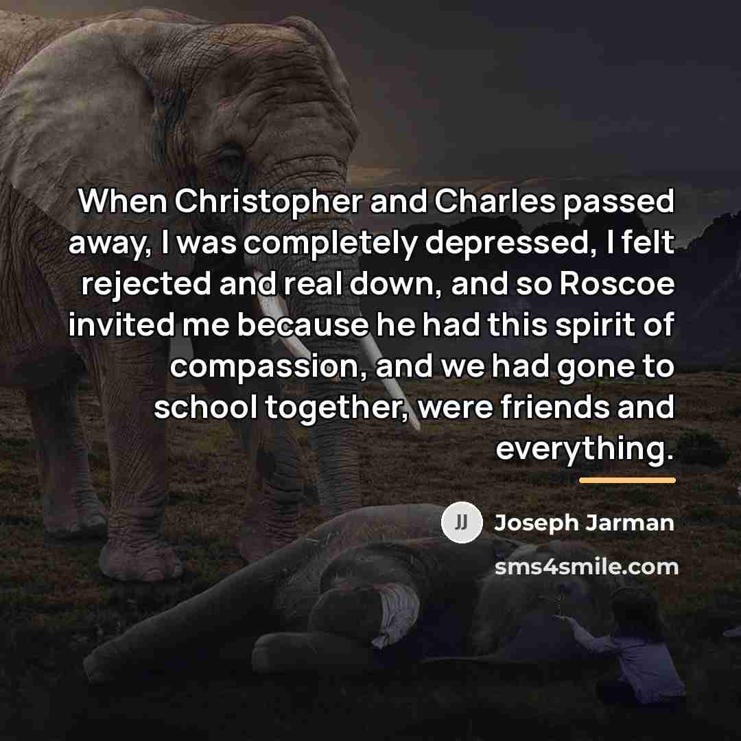 “When Christopher and Charles passed away, I was completely depressed,…” quote by Joseph Jarman