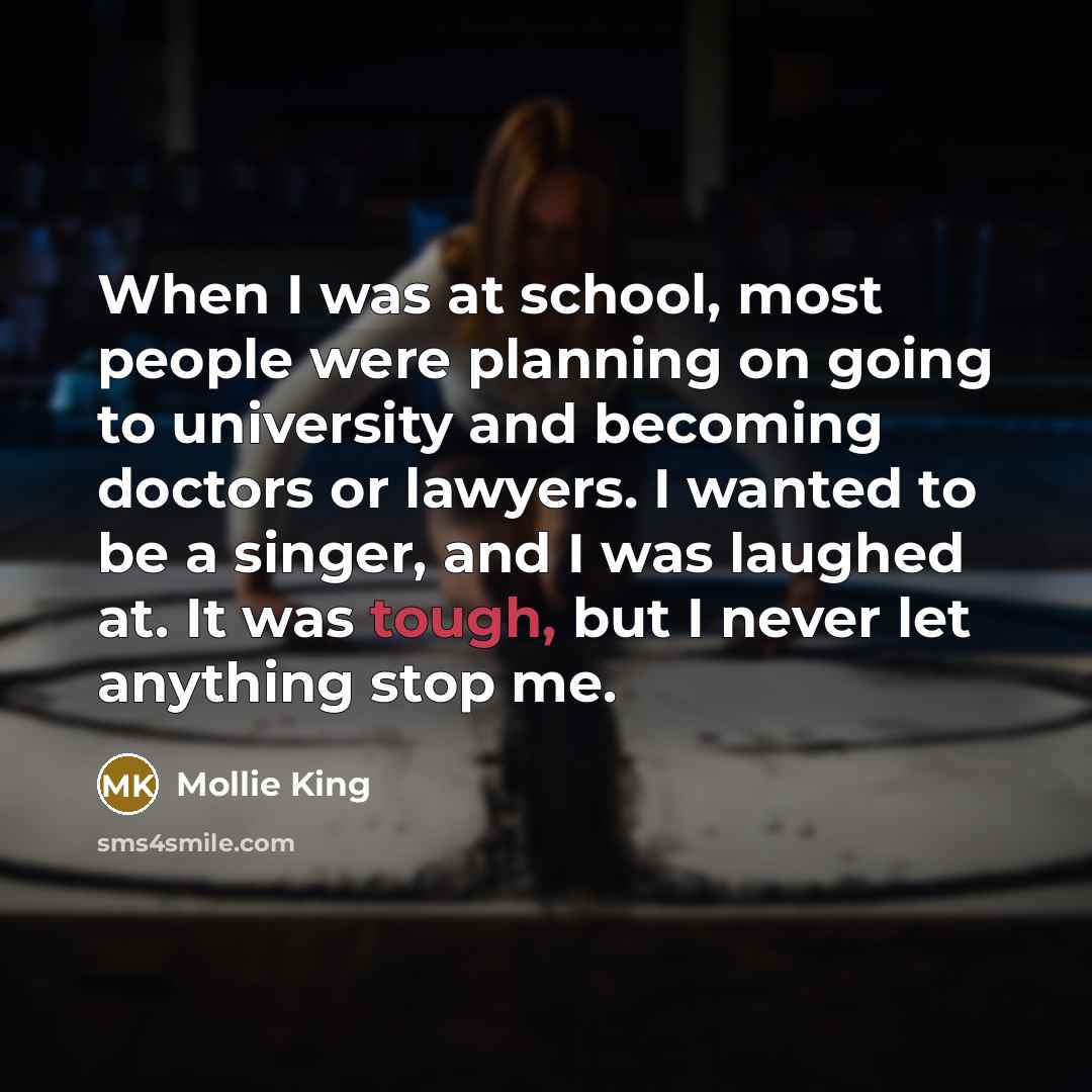 “When I was at school, most people were planning on…” quote by Mollie King