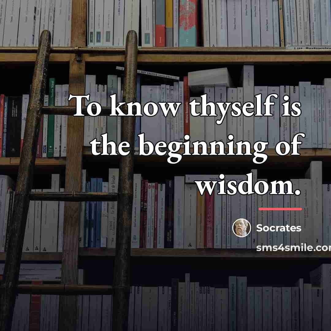 “To know thyself is the beginning of wisdom.…” quote by Socrates