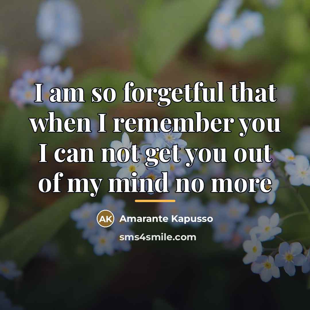 “I am so forgetful that when I remember you I…” quote by Amarante Kapusso
