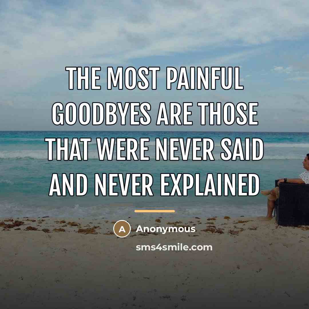 “The most painful goodbyes are those that were never said…” quote by Anonymous
