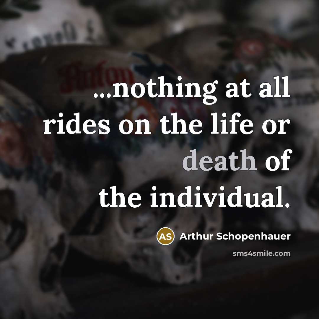 “...nothing at all rides on the life or death of…” quote by Arthur Schopenhauer