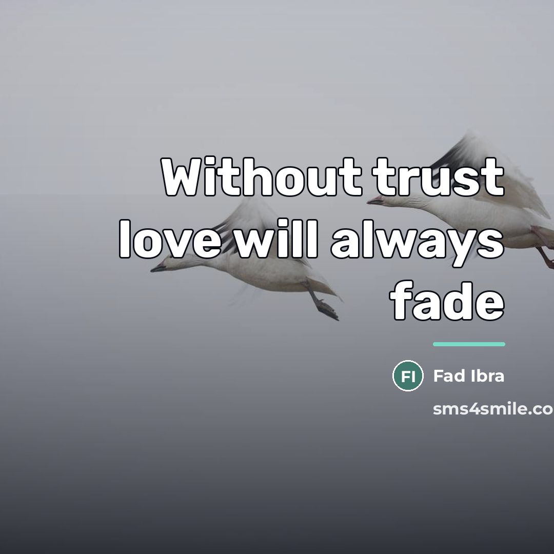 “Without trust love will always fade…” quote by Fad Ibra