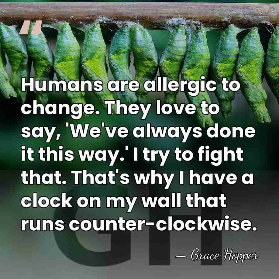 Humans are allergic to change. They love to say, 'We've always done&hellip; - Grace Hopper