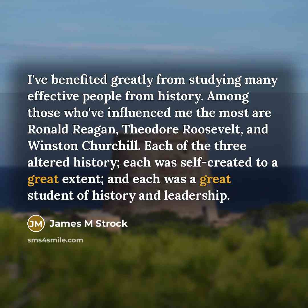 “I've benefited greatly from studying many effective people from history.…” quote by James M Strock
