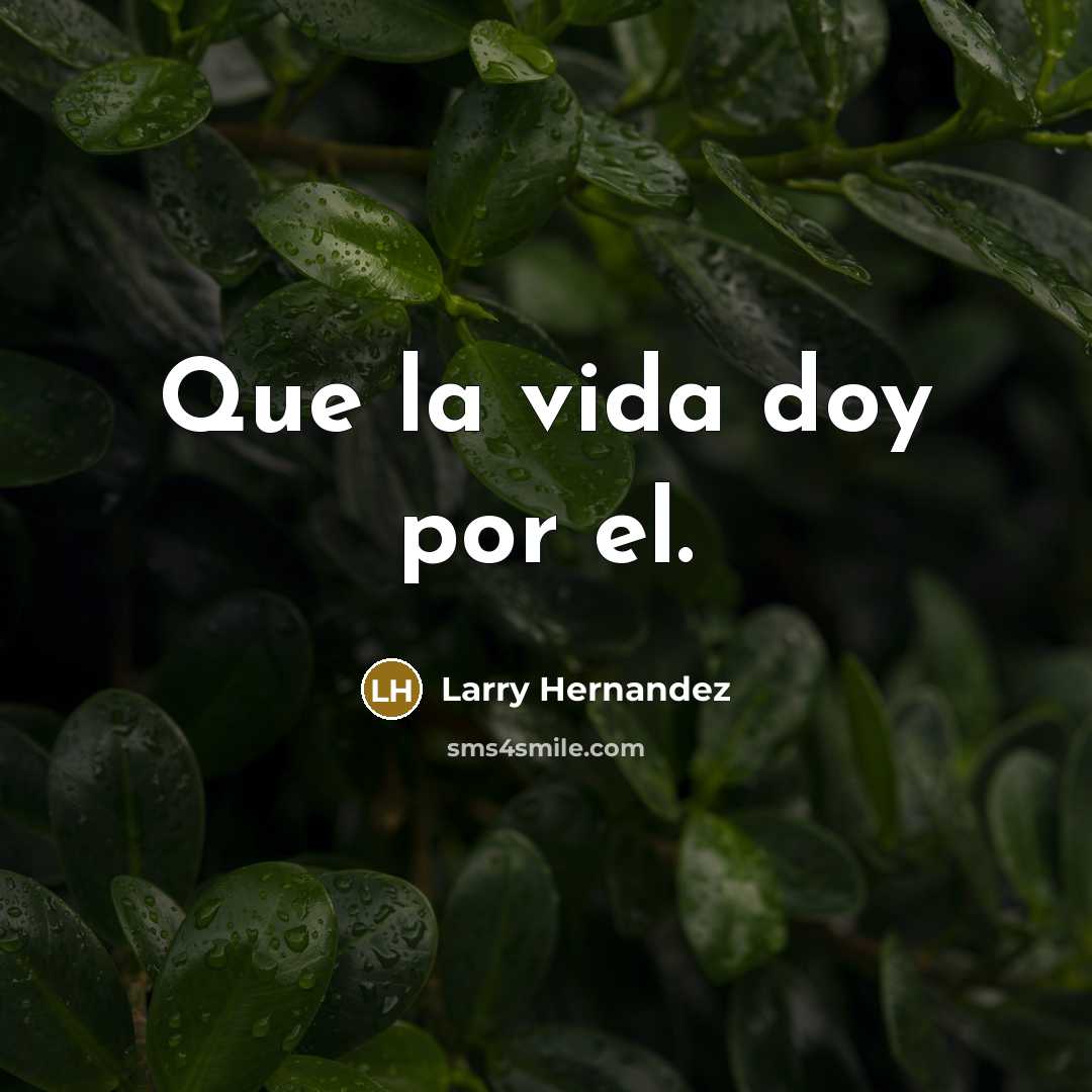 “Que la vida doy por el.” quote by Larry Hernandez