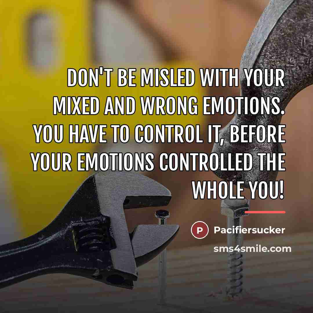 “Don't be misled with your mixed and wrong emotions. You…” quote by Pacifiersucker