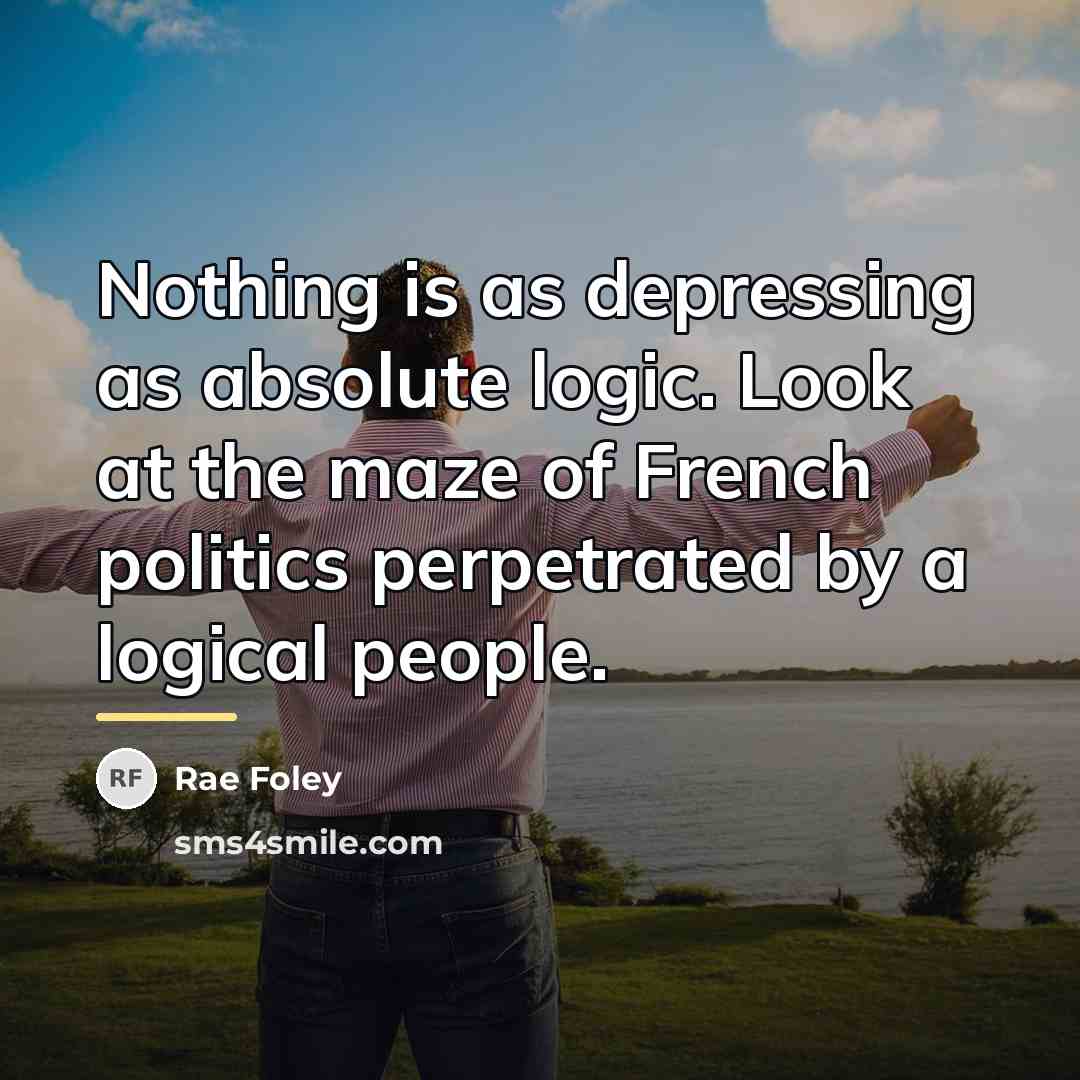 “Nothing is as depressing as absolute logic. Look at the…” quote by Rae Foley