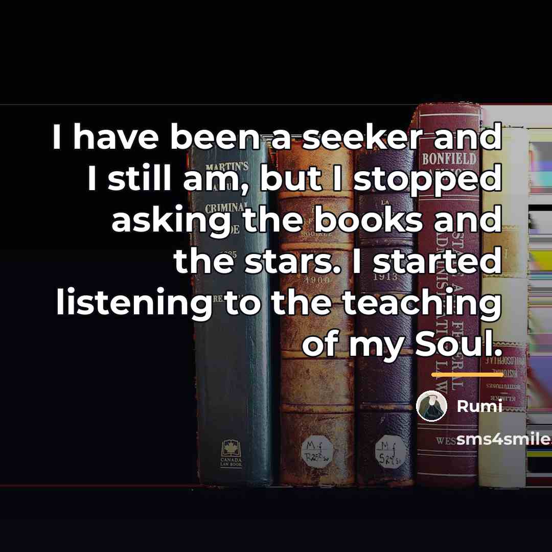 “I have been a seeker and I still am, but…” quote by Rumi